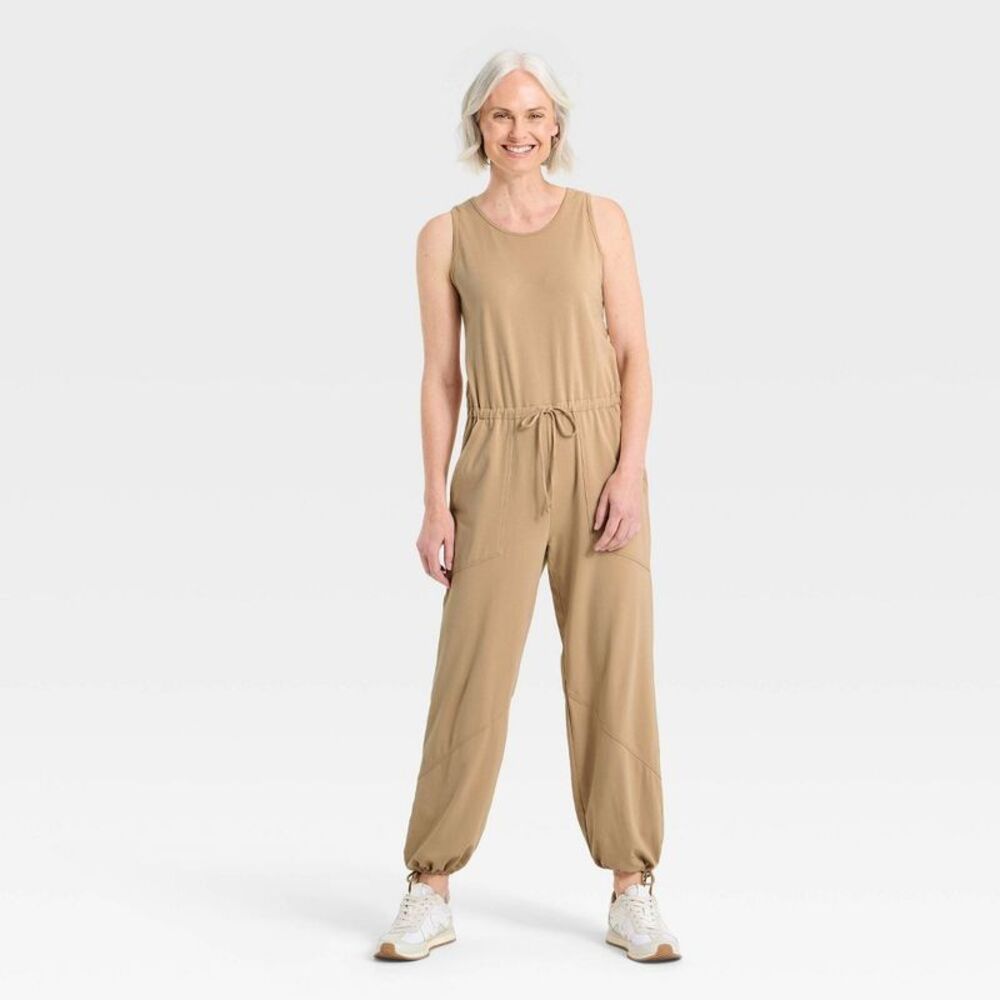 Women's Pull-On Jumpsuit - Universal Thread Taupe M